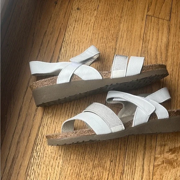 Naot White and Silver Comfort Sandals - Picture 2 of 5